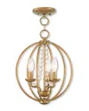 Livex Lighting Livex Arabella 3-light Agl Mini Chandelier/flush Mount In Gold