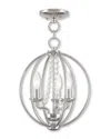 Livex Lighting Livex Arabella 3-light Ch Mini Chandelier/ceiling Mount In Silver