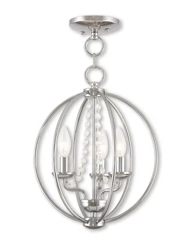 Livex Lighting Livex Arabella 3-light Ch Mini Chandelier/ceiling Mount In Silver