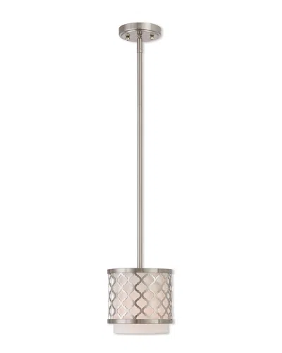 Livex Lighting Livex Arabesque 1 Lt Bn Mini Pendant In Silver