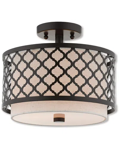 Livex Lighting Livex Arabesque 2 Light Ebz Ceiling Mount In Black