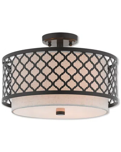 Livex Lighting Livex Arabesque 3 Light Ebz Ceiling Mount In Brown