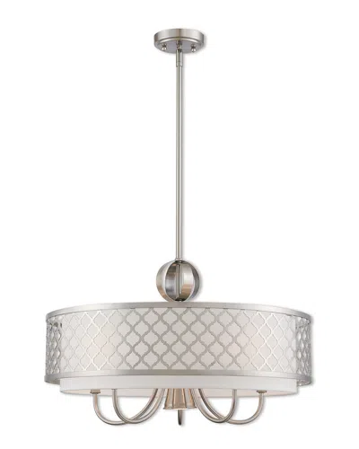 Livex Lighting Livex Arabesque 6 Lt Bn Pendant Chandelier In White