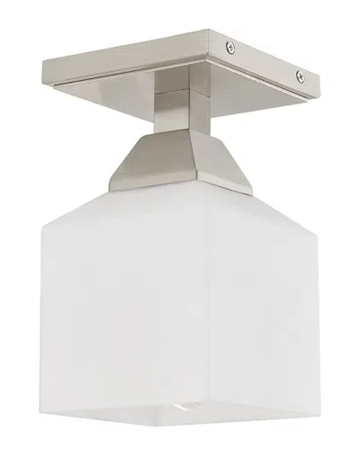 Livex Lighting Livex Aragon 1 Light Brushed Nickel Ceiling Mount In Gray