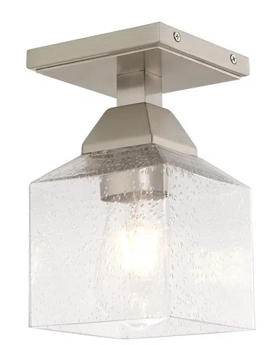 Livex Lighting Livex Aragon 1 Light Brushed Nickel Ceiling Mount In Gray