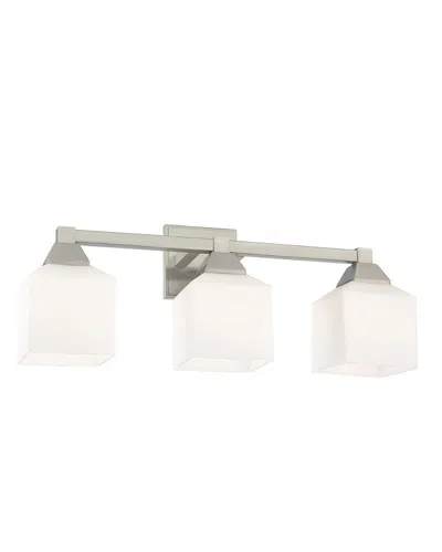 Livex Lighting Livex Aragon 3 Lt Brushed Nickel Bath Vanity In White