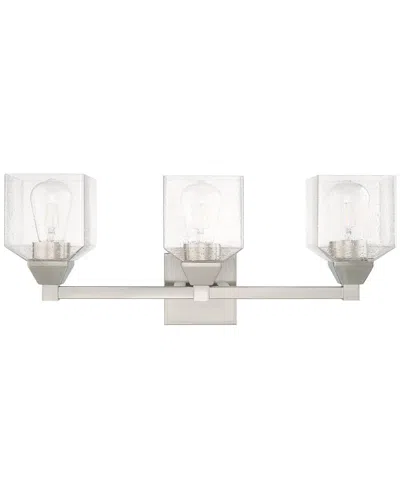 Livex Lighting Livex Aragon 3 Lt Brushed Nickel Bath Vanity In White