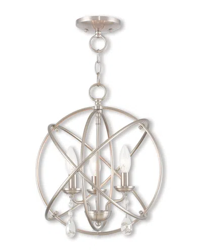 LIVEX LIGHTING LIVEX ARIA 3-LIGHT BN MINI CHANDELIER/CEILING MOUNT