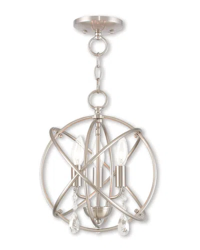 Livex Lighting Livex Aria 3-light Bn Mini Chandelier/ceiling Mount In Metallic
