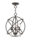 Livex Lighting Livex Aria 3-light Ebz Mini Chandelier/flush Mount In Gray