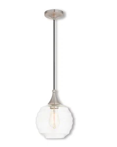 Livex Lighting Livex Art Glass 1-light Brushed Nickel Mini Pendant