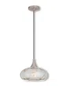 Livex Lighting Livex Art Glass 1-light Brushed Nickel Mini Pendant