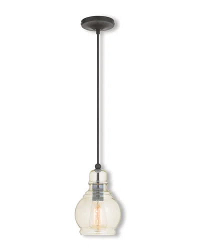 Livex Lighting Livex Art Glass 1-light English Bronze Mini Pendant