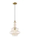 Livex Lighting Livex Art Glass 1 Lt Antique Brass Mini Pendant