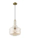Livex Lighting Livex Art Glass 1 Lt Antique Brass Mini Pendant
