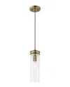 Livex Lighting Livex Art Glass 1 Lt Antique Brass Mini Pendant