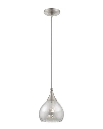 Livex Lighting Livex Art Glass 1 Lt Brushed Nickel Mini Pendant