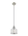 Livex Lighting Livex Art Glass 1 Lt Brushed Nickel Mini Pendant