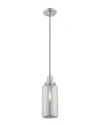 Livex Lighting Livex Art Glass 1 Lt Brushed Nickel Mini Pendant