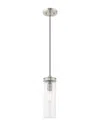 Livex Lighting Livex Art Glass 1 Lt Brushed Nickel Mini Pendant