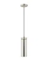 Livex Lighting Livex Art Glass 1 Lt Brushed Nickel Mini Pendant