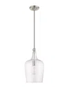 Livex Lighting Livex Art Glass 1 Lt Brushed Nickel Mini Pendant