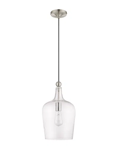 Livex Lighting Livex Art Glass 1 Lt Brushed Nickel Mini Pendant