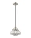 Livex Lighting Livex Art Glass 1 Lt Brushed Nickel Mini Pendant
