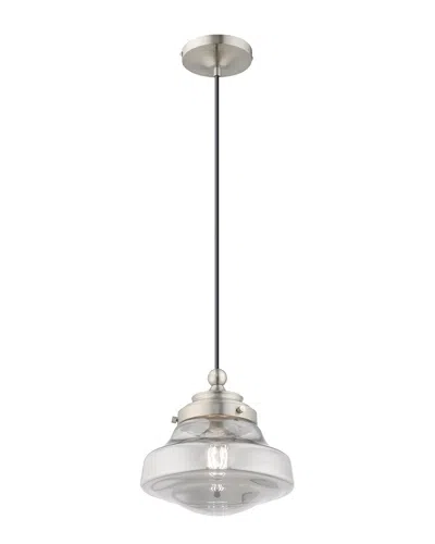 Livex Lighting Livex Art Glass 1 Lt Brushed Nickel Mini Pendant