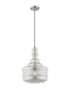 Livex Lighting Livex Art Glass 1 Lt Brushed Nickel Mini Pendant