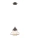 Livex Lighting Livex Art Glass 1 Lt English Bronze Mini Pendant In Black