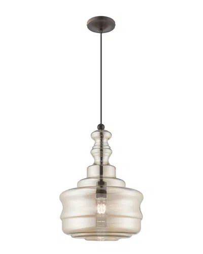 Livex Lighting Livex Art Glass 1 Lt English Bronze Mini Pendant