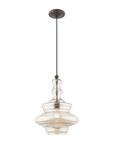 Livex Lighting Livex Art Glass 1 Lt English Bronze Mini Pendant
