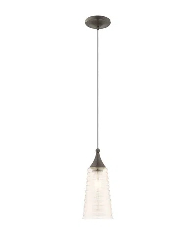 Livex Lighting Livex Art Glass 1 Lt English Bronze Mini Pendant