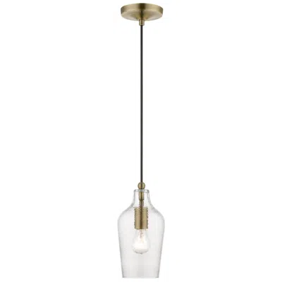 Livex Lighting Livex Avery 5 1/4"w Antique Brass Clear Glass Mini Pendant