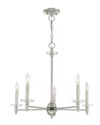 Livex Lighting Livex Bancroft 5 Lt Brushed Nickel Chandelier In Gold