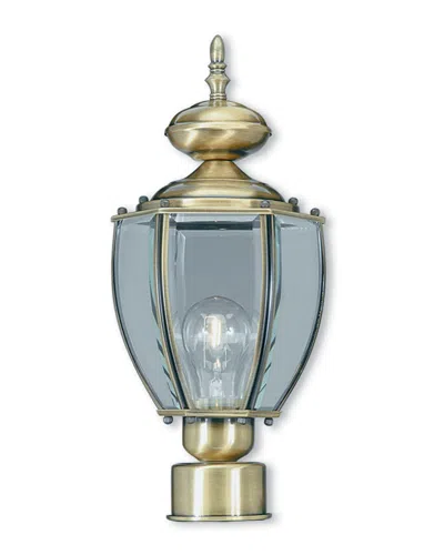 Livex Lighting Livex Basics 1-light Antique Brass Post-top Lantern In Gold