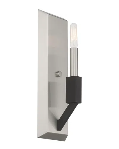 Livex Lighting Livex Beckett 1 Lt Brushed Nickel & Black Ada Wall Sconce In Gray