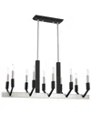 Livex Lighting Livex Beckett 10 Light Brushed Nickel & Black Linear Chandelier