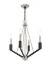 Livex Lighting Livex Beckett 4 Light Brushed Nickel & Black Mini Chandelier