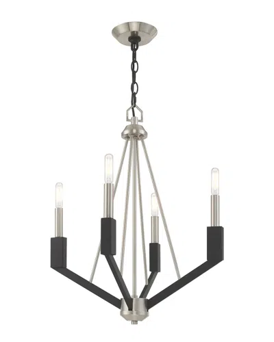 Livex Lighting Livex Beckett 4 Light Brushed Nickel & Black Mini Chandelier