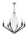 Livex Lighting Livex Beckett 6 Light Brushed Nickel & Black Chandelier