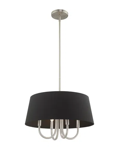 Livex Lighting Livex Belclaire 4 Lt Brushed Nickel Pendant Chandelier In Black