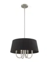 Livex Lighting Livex Belclaire 4 Lt Brushed Nickel Pendant Chandelier In Black