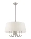 Livex Lighting Livex Belclaire 6 Lt Brushed Nickel Pendant Chandelier