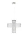 Livex Lighting Livex Bella Vista 1 Lt Brushed Nickel Pendant Chandelier In Gray