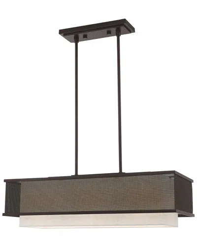 Livex Lighting Livex Braddock 3 Light Bronze Linear Chandelier In Black