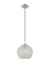 Livex Lighting Livex Cassandra 1 Lt Brushed Nickel Mini Pendant In Gold