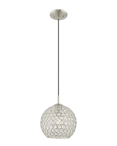 Livex Lighting Livex Cassandra 1 Lt Brushed Nickel Mini Pendant In Silver