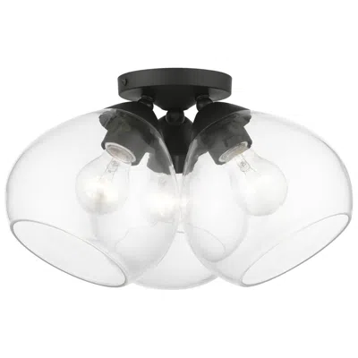 Livex Lighting Livex Catania 16" Wide 3-light Clear Glass Domes Modern Ceiling Light